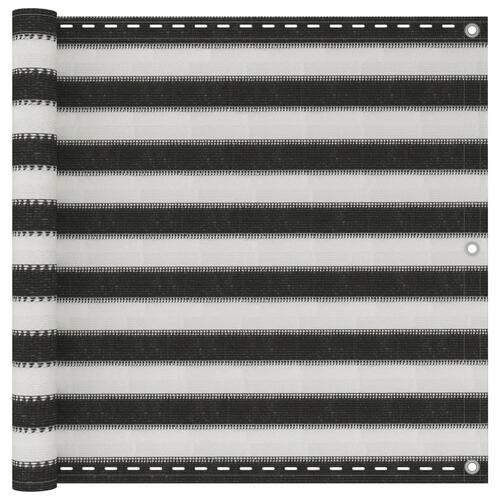 Balkonafskærmning HDPE 90 x 400 cm antracitgrå / hvid