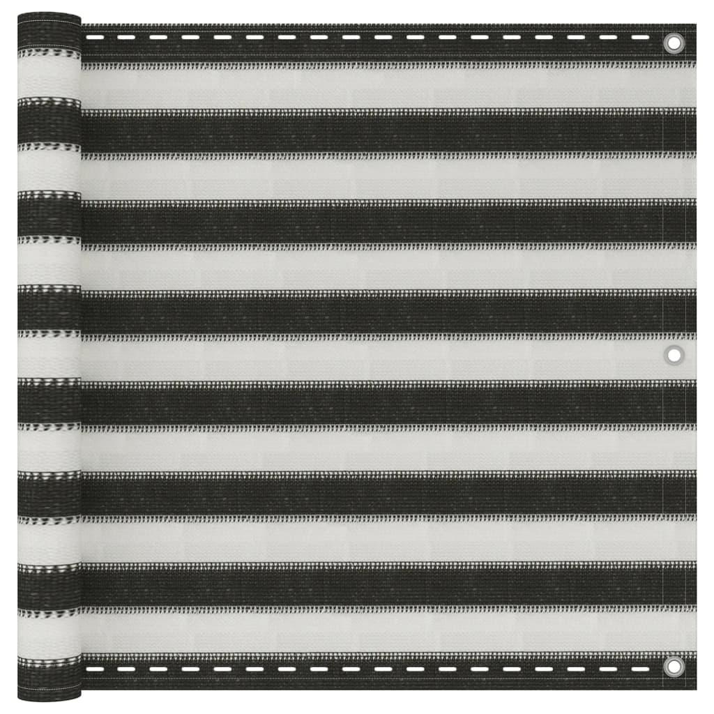 Balkonafskærmning HDPE 90 x 400 cm antracitgrå / hvid