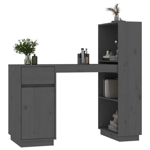 Skrivebord 110x53x117 cm massivt fyrretræ grå