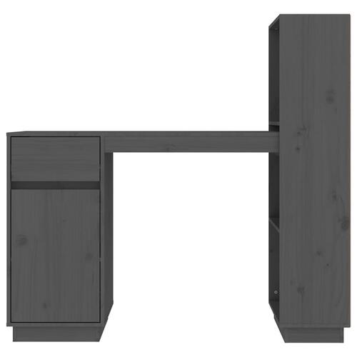 Skrivebord 110x53x117 cm massivt fyrretræ grå