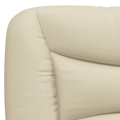 Seng med madras 90x190 cm stof cremefarvet