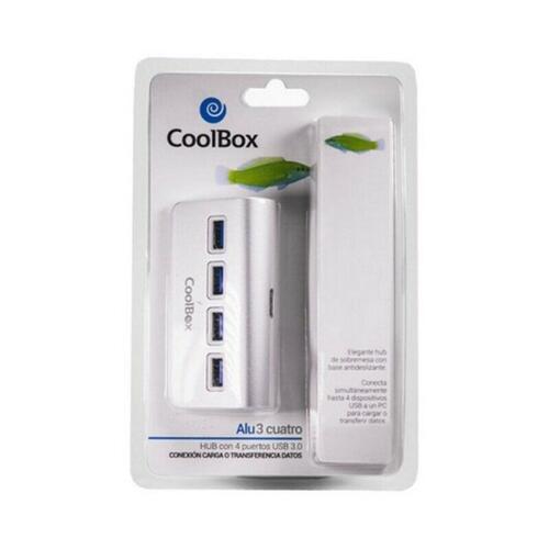 USB Hub CoolBox COO-HU4ALU3 Aluminium (4 Porte)