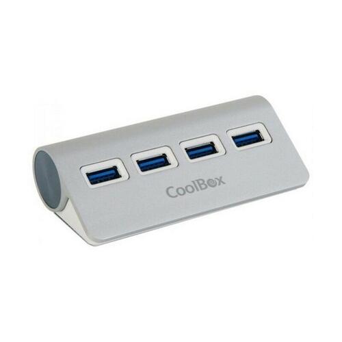 USB Hub CoolBox COO-HU4ALU3 Aluminium (4 Porte)