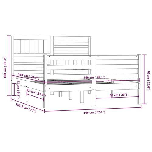 Sengeramme 140x190 cm massivt træ