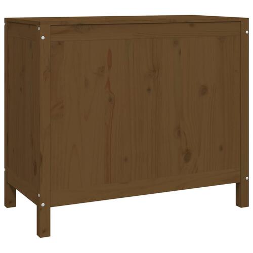 Vasketøjskurv 88,5x44x76 cm massivt fyrretræ gyldenbrun