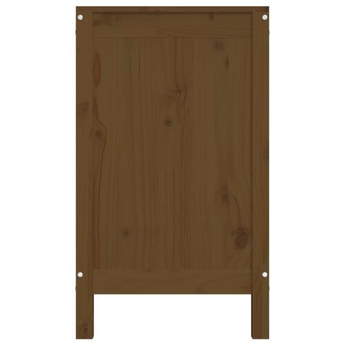 Vasketøjskurv 88,5x44x76 cm massivt fyrretræ gyldenbrun