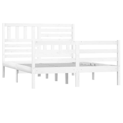 Sengeramme 150x200 cm King Size massivt træ hvid