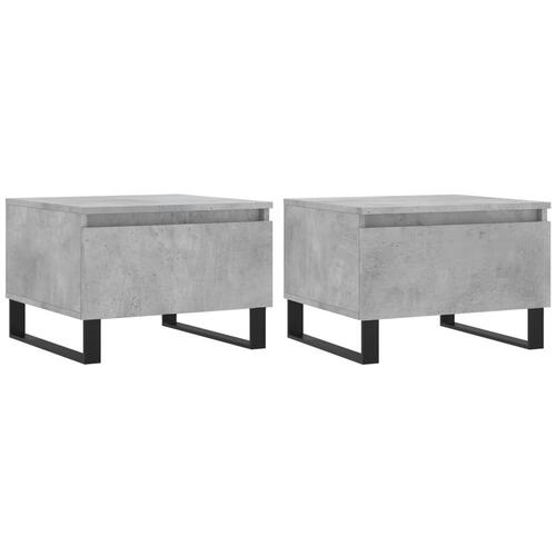 Sofaborde 2 stk. 50x46x35 cm konstrueret træ betongrå