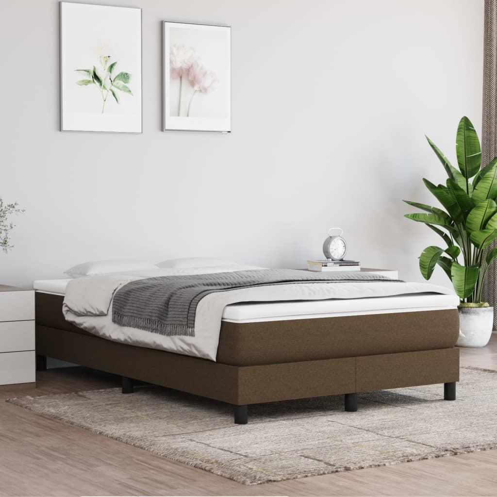 Springmadras med pocketfjedre 120x200x20 cm stof mørkebrun