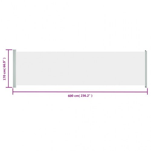 Sammenrullelig sidemarkise til terrassen 600x170 cm cremefarve