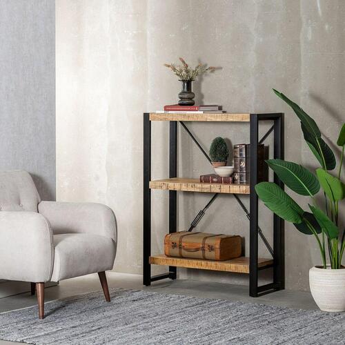 Hylder MANGO 90 x 45 x 120 cm Natur Sort Træ Jern