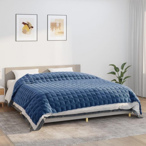 Tyngdetæppe 235 × 290 cm - 15 kg, blå microfiber