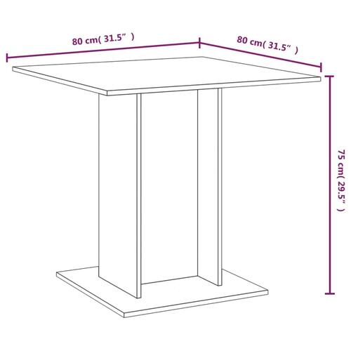 Spisebord 80x80x75 cm konstrueret træ brun egetræsfarve