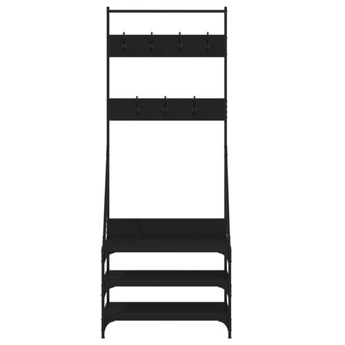 Tøjstativ med skoopbevaring 70x40x184 cm sort