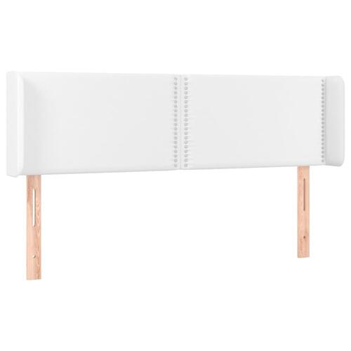 Sengegavl med LED-lys 147x16x78/88 cm kunstlæder hvid