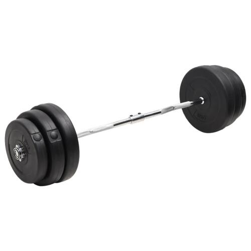 Curl-vægtstang med skiver 90 kg