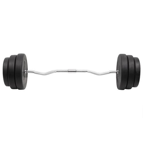 Curl-vægtstang med skiver 90 kg