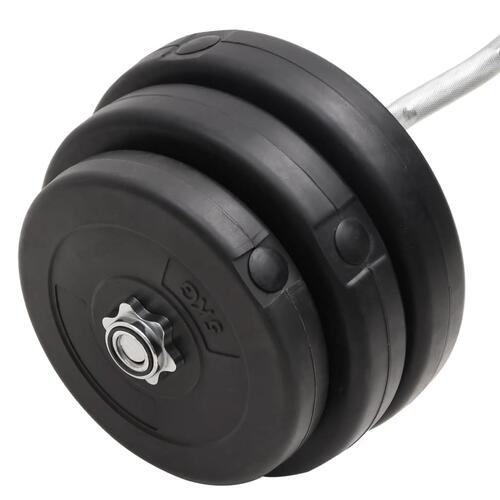 Curl-vægtstang med skiver 90 kg