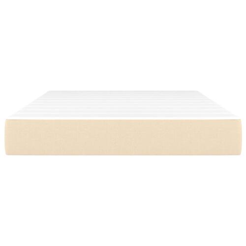 Springmadras med pocketfjedre 120x200x20 cm stof cremefarvet