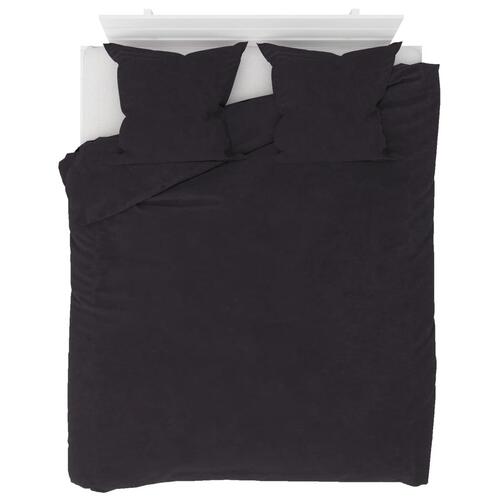 Sengesæt 3 dele fleece 200 x 220/80 x 80 cm antracitgrå