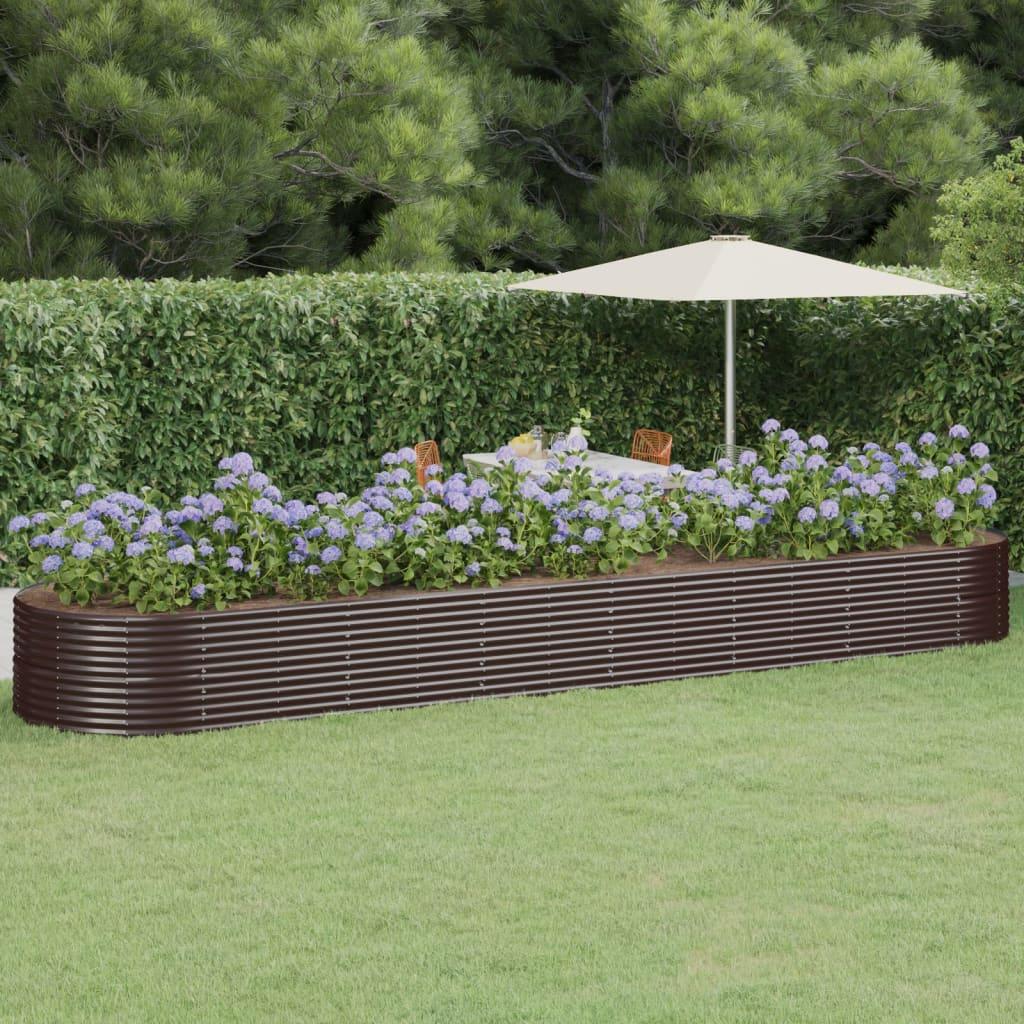 Plantekrukke 584x140x68 cm pulverlakeret stål brun