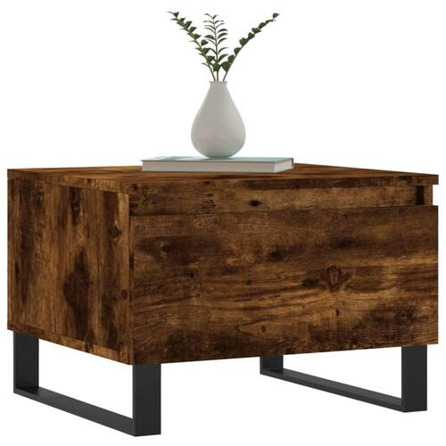 Sofaborde 2 stk. 50x46x35 cm konstrueret træ røget egetræsfarve