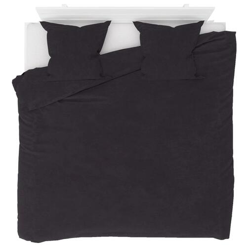 Sengesæt 3 dele fleece 240 x 220/80 x 80 cm antracitgrå