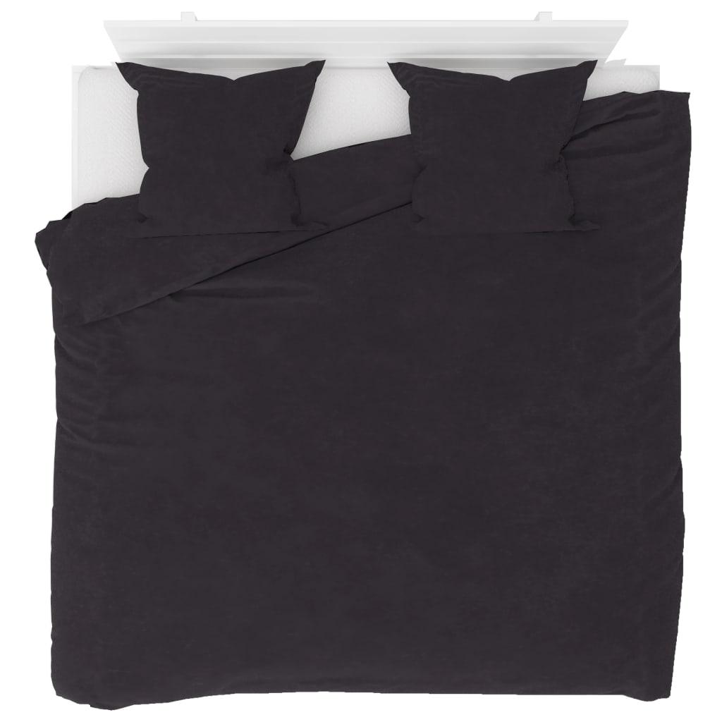 Sengesæt 3 dele fleece 240 x 220/80 x 80 cm antracitgrå