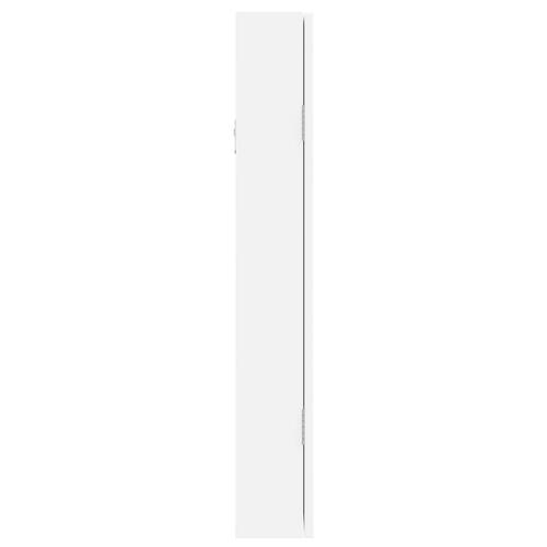 Væghængt smykkeskab med spejl 37,5x10x67 cm hvid