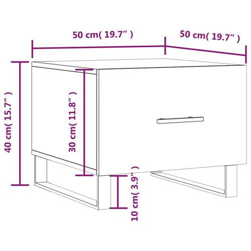 Sofabord 50x50x40 cm konstrueret træ sort