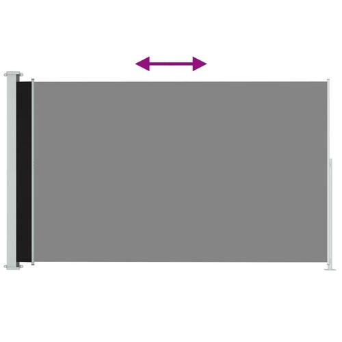 Sammenrullelig sidemarkise til terrassen 220x300 cm sort