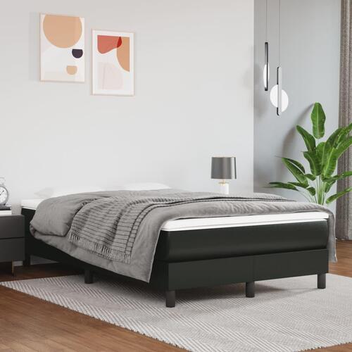 Springmadras med pocketfjedre 120x200x20 cm kunstlæder sort