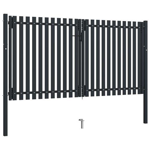 Dobbelt hegnslåge 306x200 cm stål antracitgrå
