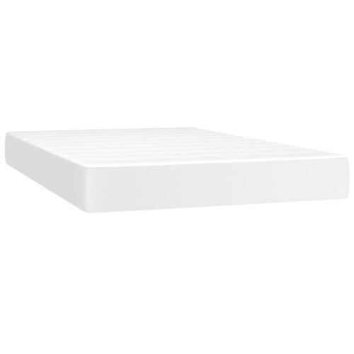 Springmadras med pocketfjedre 120x200x20 cm kunstlæder hvid