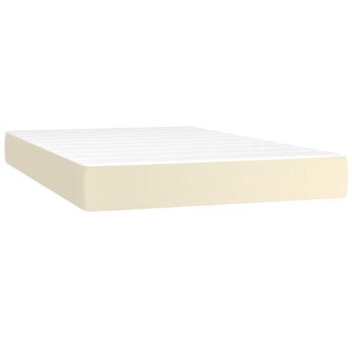Springmadras med pocketfjedre 120x200x20 cm kunstlæder creme