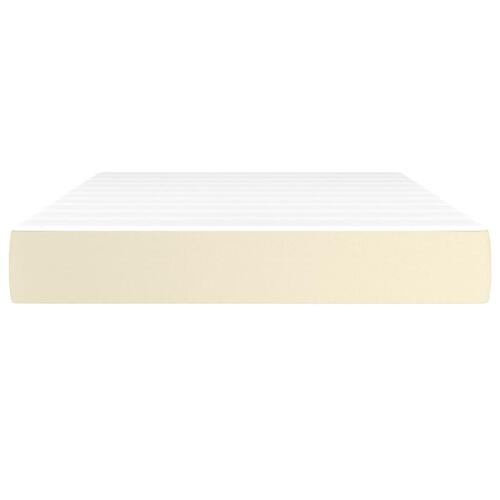Springmadras med pocketfjedre 120x200x20 cm kunstlæder creme