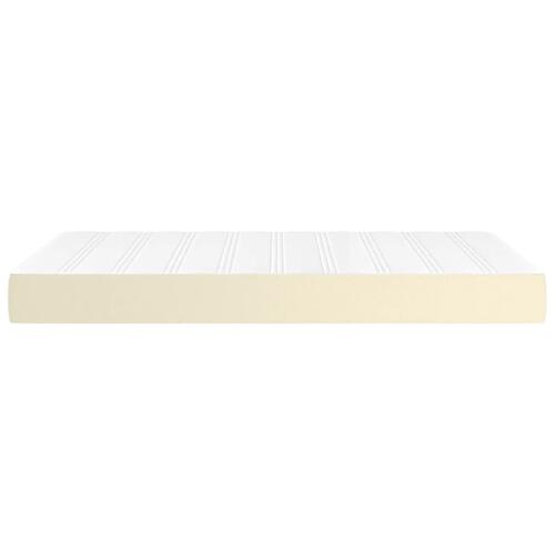 Springmadras med pocketfjedre 120x200x20 cm kunstlæder creme