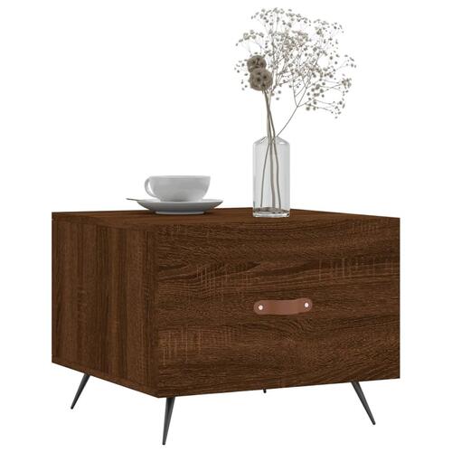 Sofabord 50x50x40 cm konstrueret træ brun egetræsfarve