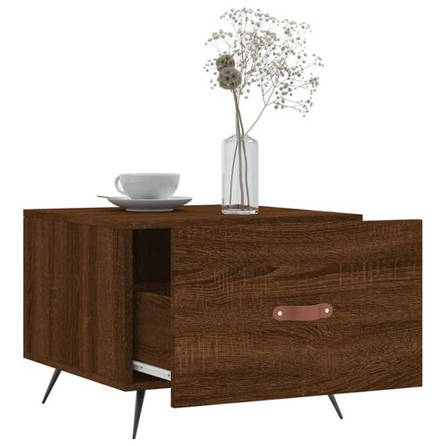 Sofabord 50x50x40 cm konstrueret træ brun egetræsfarve
