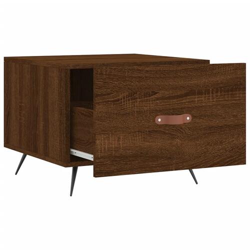 Sofabord 50x50x40 cm konstrueret træ brun egetræsfarve