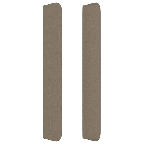 Sengegavl med kanter 203x16x118/128 cm stof gråbrun