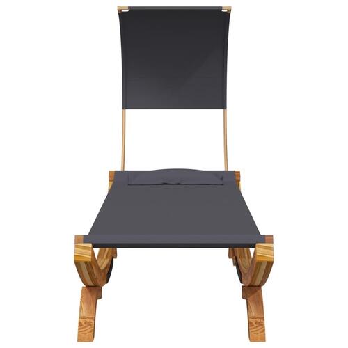 Loungeseng med baldakin 100x200x126 cm bøjet træ antracitgrå