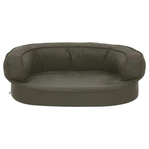 Ergonomisk hundeseng 60x42 cm hør-look mørkegrå