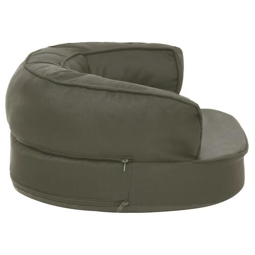 Ergonomisk hundeseng 60x42 cm hør-look mørkegrå