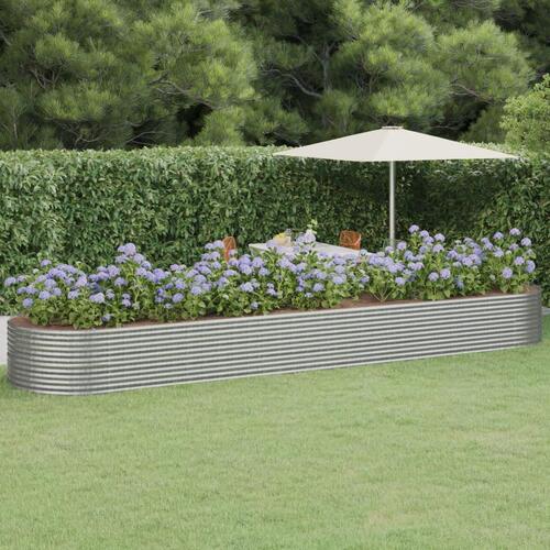 Plantekrukke 584x140x68 cm pulverlakeret stål sølvfarvet