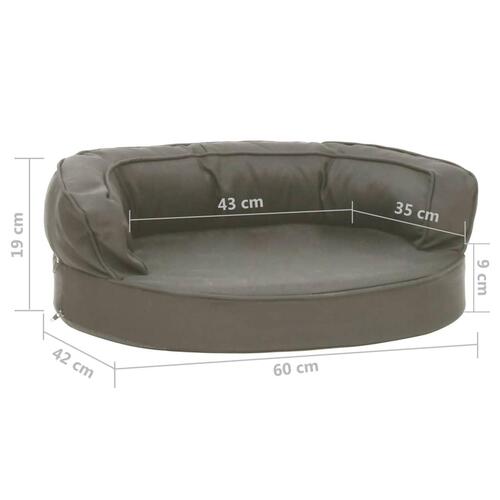 Ergonomisk hundeseng 60x42 cm hør-look mørkegrå