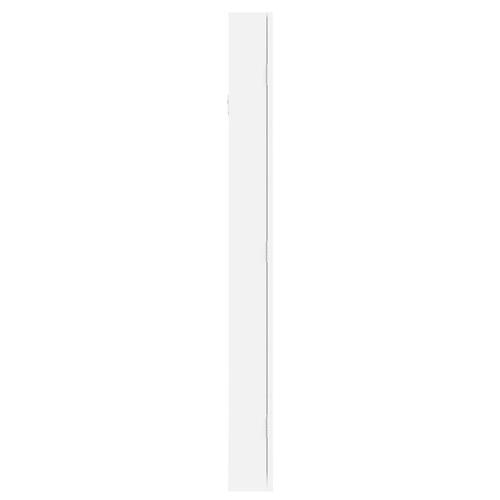 Væghængt smykkeskab med spejl 37,5x10x106 cm hvid