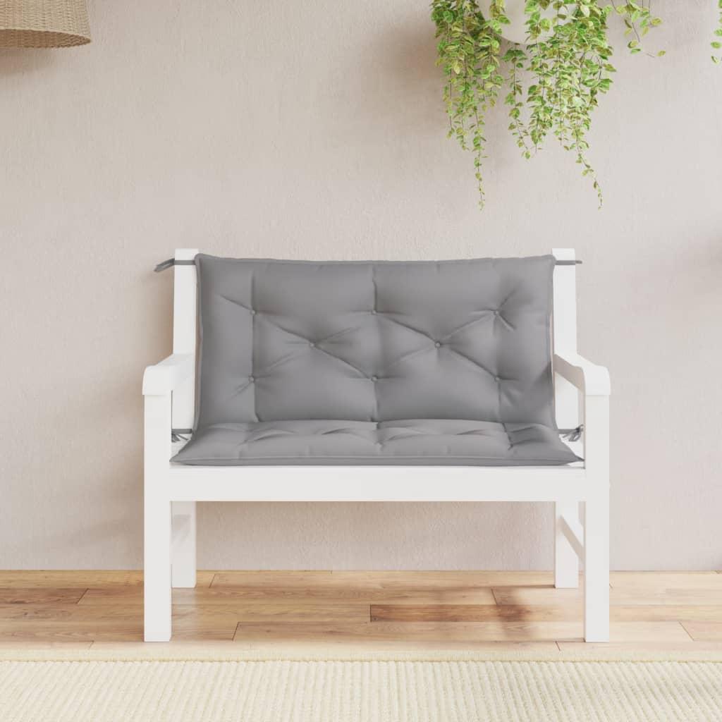 Hynder til havebænk 2 stk. 100x50x7 cm oxfordstof grå
