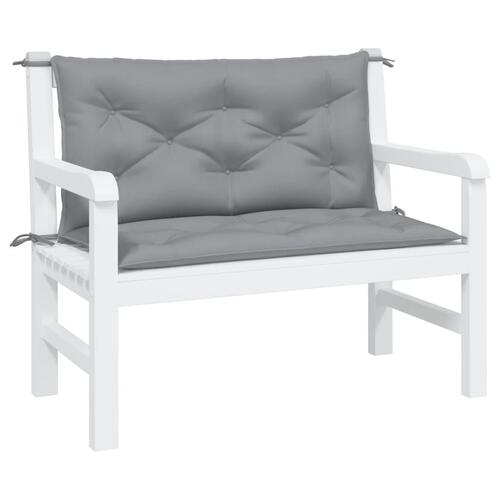 Hynder til havebænk 2 stk. 100x50x7 cm oxfordstof grå