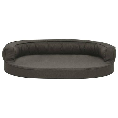 Ergonomisk hundeseng 90x64 cm hør-look mørkegrå